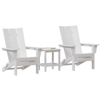 Produktbild för Trädgård Stol 3 pcs Vit 80,5 x 74,5 x 92 cm polyeten