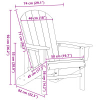 Produktbild för Trädgård Stol 2 pcs Vit 82 x 74 x 92 cm polyeten