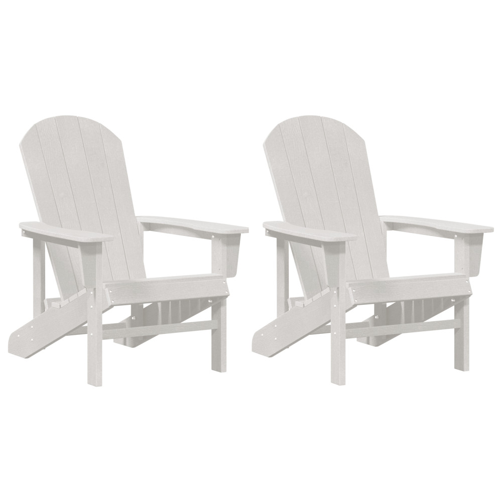 Produktbild för Trädgård Stol 2 pcs Vit 82 x 74 x 92 cm polyeten