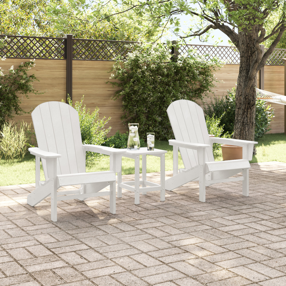 Produktbild för Trädgård Stol 2 pcs Vit 82 x 74 x 92 cm polyeten