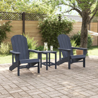 Produktbild för Trädgård Stol 2 pcs Marinblå 82 x 74 x 92 cm polyeten