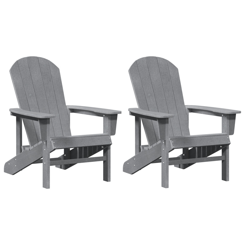 Produktbild för Trädgård Stol 2 pcs Ljusgrå 82 x 74 x 92 cm polyeten