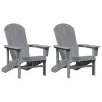 Produktbild för Trädgård Stol 2 pcs Ljusgrå 82 x 74 x 92 cm polyeten