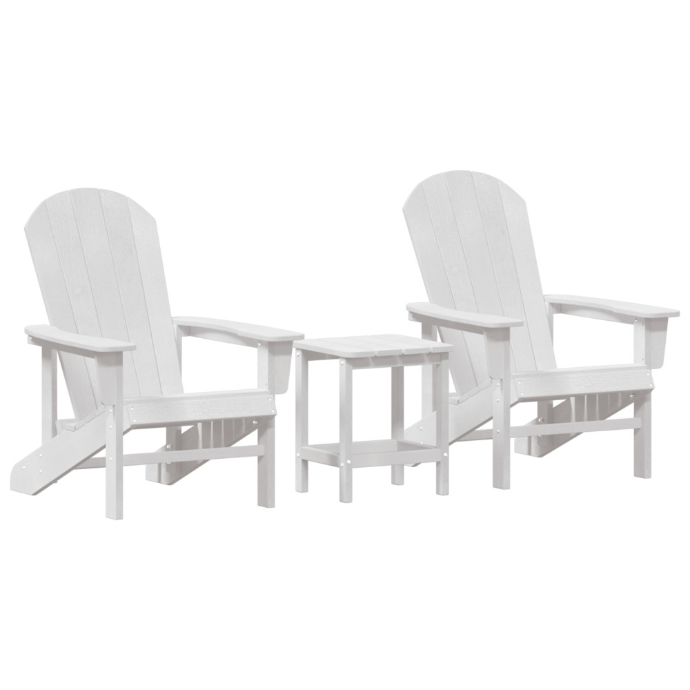 Produktbild för Trädgård Stol 3 pcs Vit polyeten