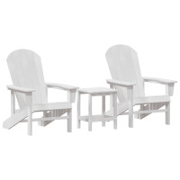 Produktbild för Trädgård Stol 3 pcs Vit polyeten