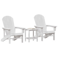 Produktbild för Trädgård Stol 3 pcs Vit polyeten