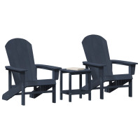 Produktbild för Trädgård Stol 3 pcs Marinblå polyeten
