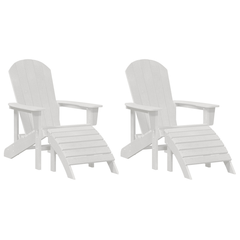 Produktbild för Trädgård Stol 2 pcs Vit 83 x 74 x 92 cm polyeten