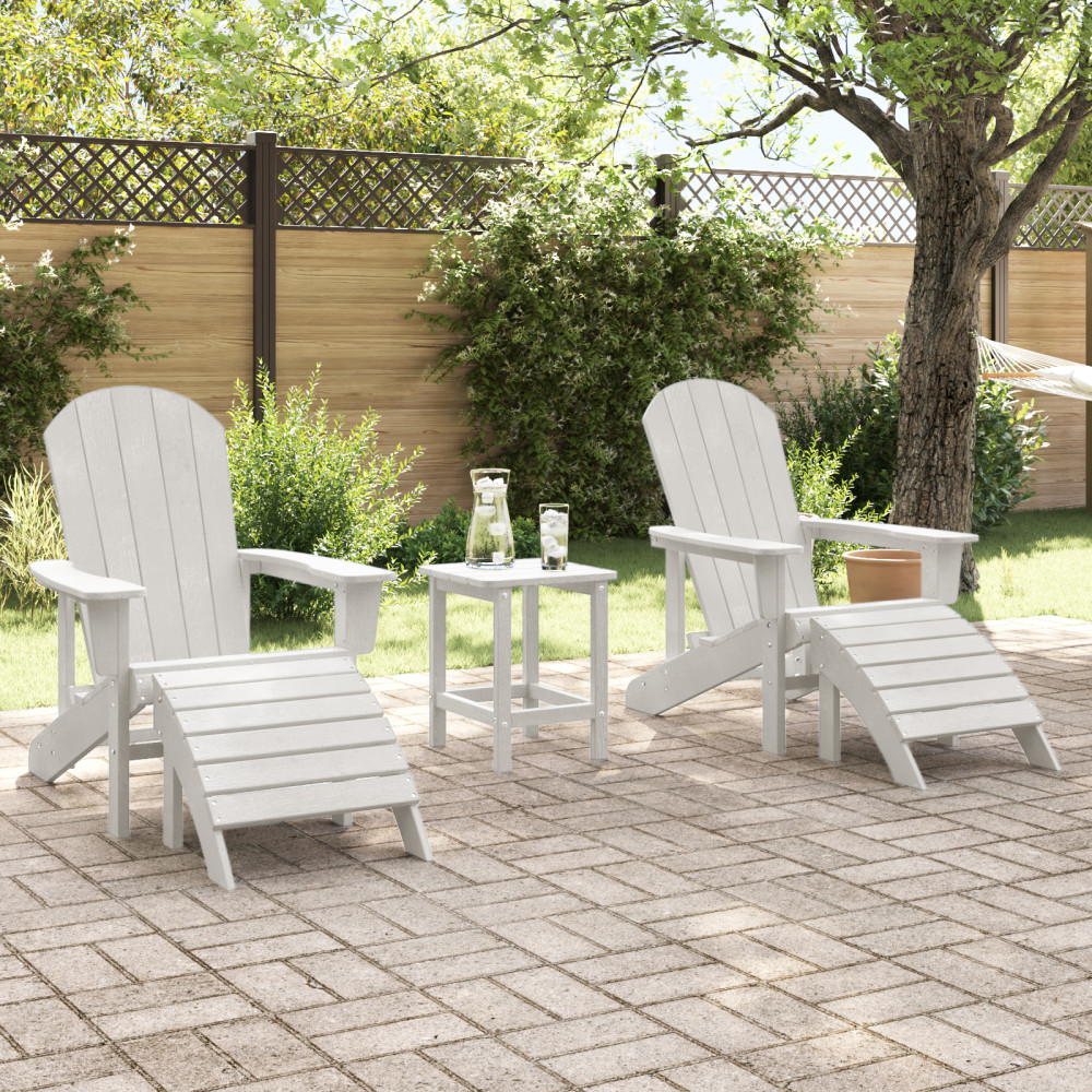 Produktbild för Trädgård Stol 2 pcs Vit 83 x 74 x 92 cm polyeten
