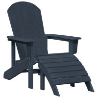 Produktbild för Trädgård Stol 2 pcs Marinblå 83 x 74 x 92 cm polyeten