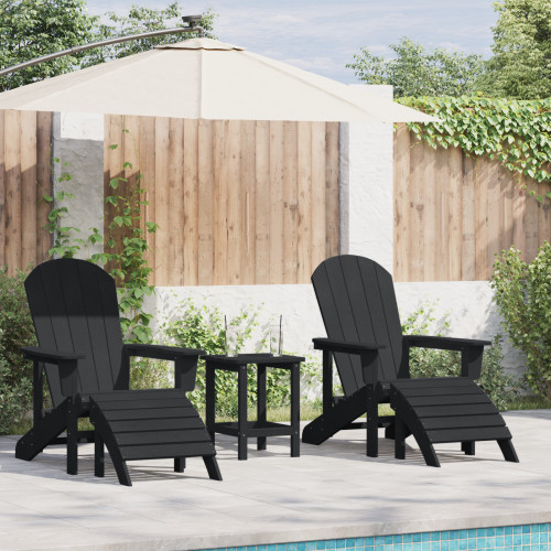 vidaXL Trädgård Stol 2 pcs Svart 83 x 74 x 92 cm polyeten