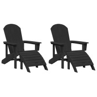 Produktbild för Trädgård Stol 2 pcs Svart 83 x 74 x 92 cm polyeten