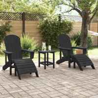 Produktbild för Trädgård Stol 2 pcs Svart 83 x 74 x 92 cm polyeten