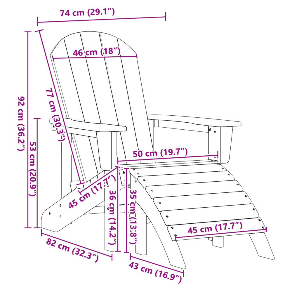 Produktbild för Trädgård Stol 2 pcs Ljusgrå 83 x 74 x 92 cm polyeten