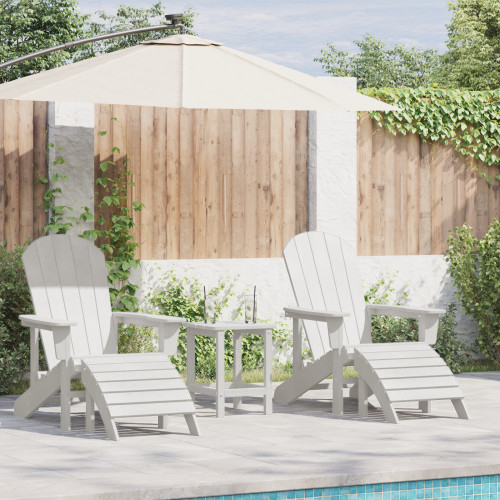 vidaXL Trädgård Stol 3 pcs Vit polyeten