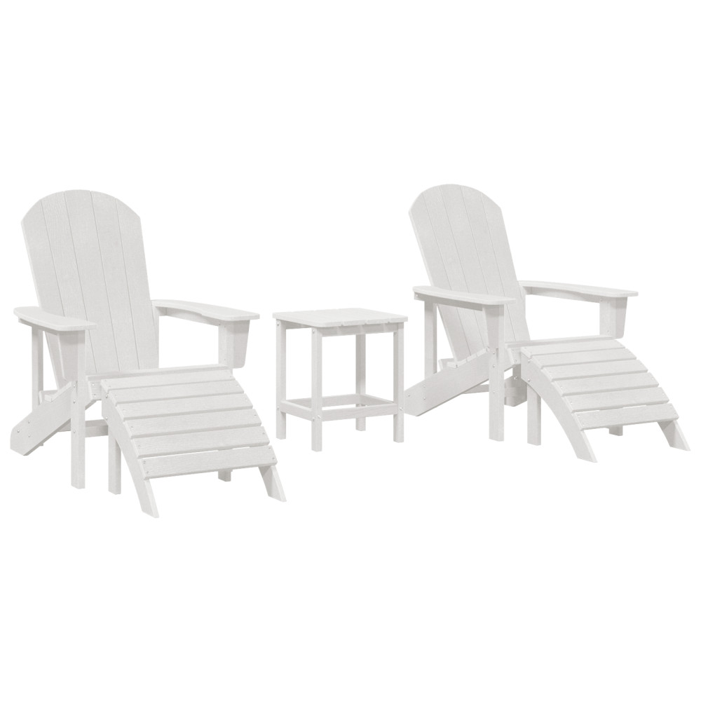 Produktbild för Trädgård Stol 3 pcs Vit polyeten