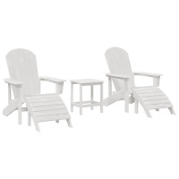 Produktbild för Trädgård Stol 3 pcs Vit polyeten