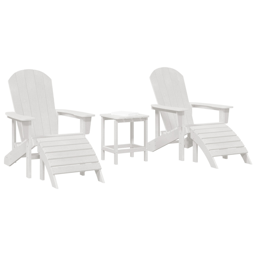 Produktbild för Trädgård Stol 3 pcs Vit polyeten