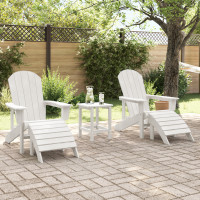 Produktbild för Trädgård Stol 3 pcs Vit polyeten