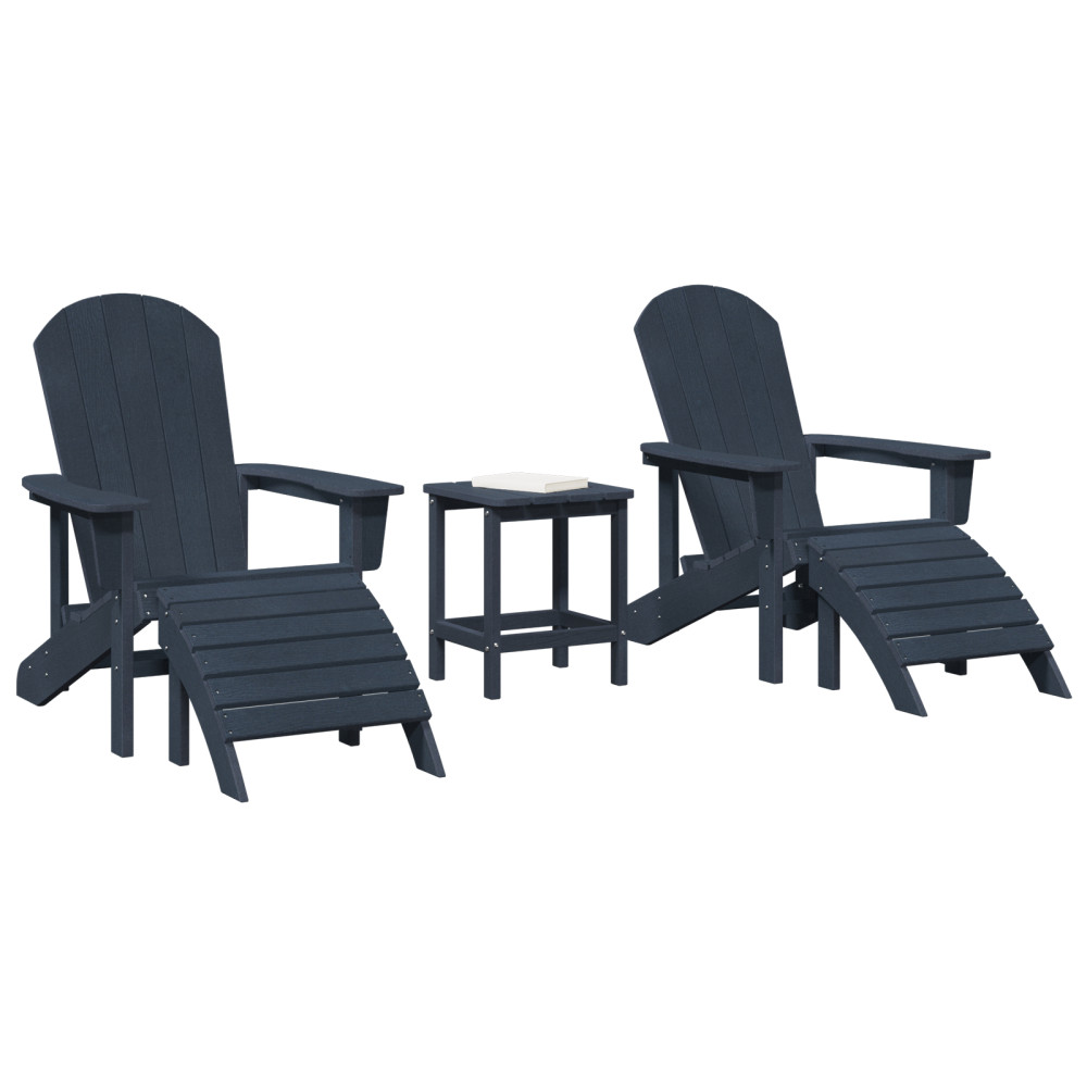 Produktbild för Trädgård Stol 3 pcs Marinblå polyeten