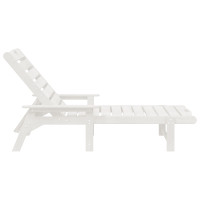 Produktbild för Solstol Reclining 2 pcs Vit 195,5 x 53 x 98,5 cm polyeten