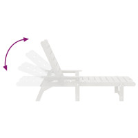 Produktbild för Solstol Reclining 2 pcs Vit 195,5 x 53 x 98,5 cm polyeten