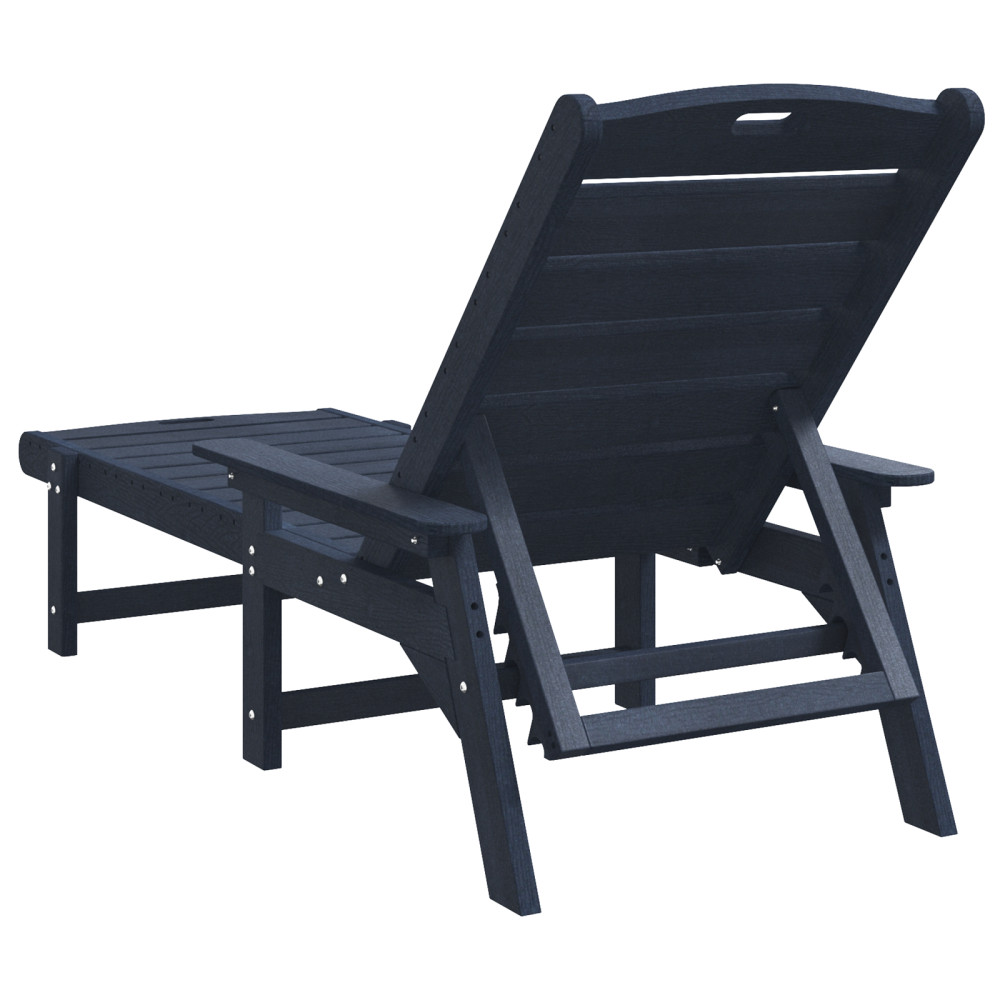 Produktbild för Solstol Reclining 2 pcs Marinblå 195,5 x 53 x 98,5 cm polyeten