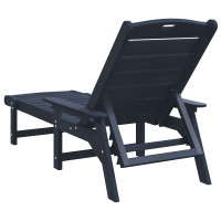 Produktbild för Solstol Reclining 2 pcs Marinblå 195,5 x 53 x 98,5 cm polyeten