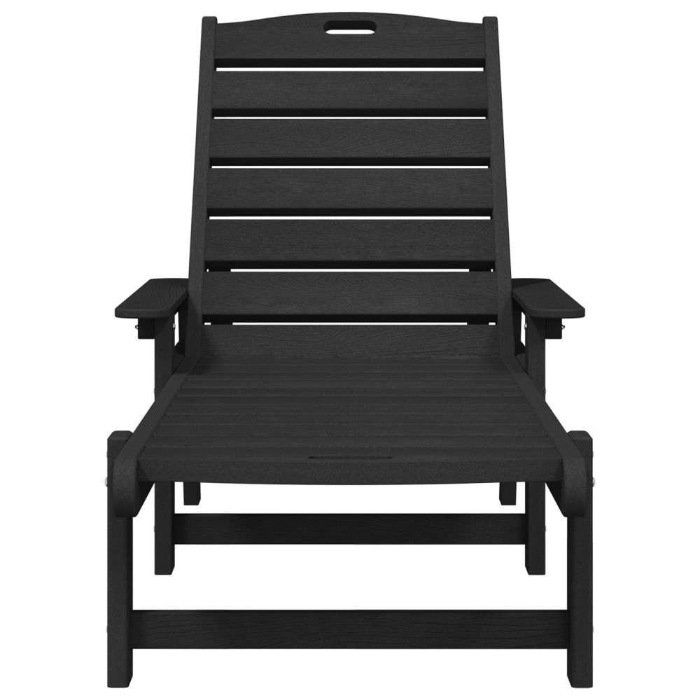 Produktbild för Solstol Reclining 2 pcs Svart 195,5 x 53 x 98,5 cm polyeten