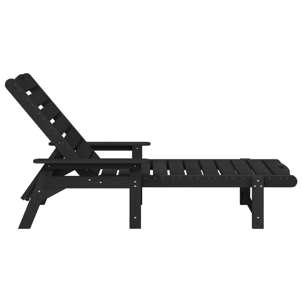 Produktbild för Solstol Reclining 2 pcs Svart 195,5 x 53 x 98,5 cm polyeten
