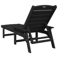 Produktbild för Solstol Reclining 2 pcs Svart 195,5 x 53 x 98,5 cm polyeten