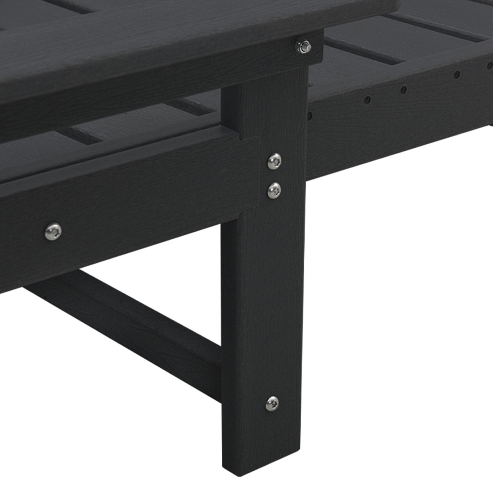 Produktbild för Solstol Reclining 2 pcs Svart 195,5 x 53 x 98,5 cm polyeten