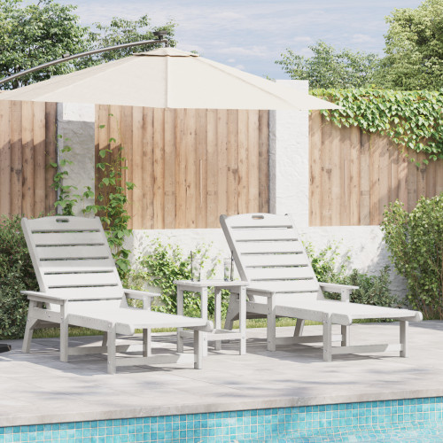 vidaXL Solstol Reclining 3 pcs Vit polyeten