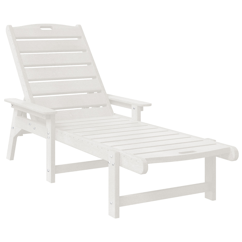 Produktbild för Solstol Reclining 3 pcs Vit polyeten