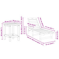 Produktbild för Solstol Reclining 3 pcs Marinblå polyeten