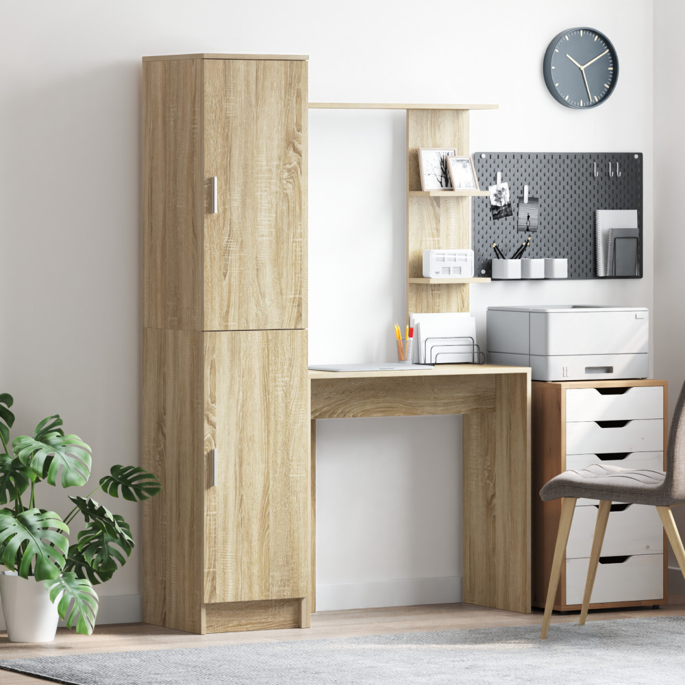Produktbild för Skrivbord 2 pcs Sonoma-ek