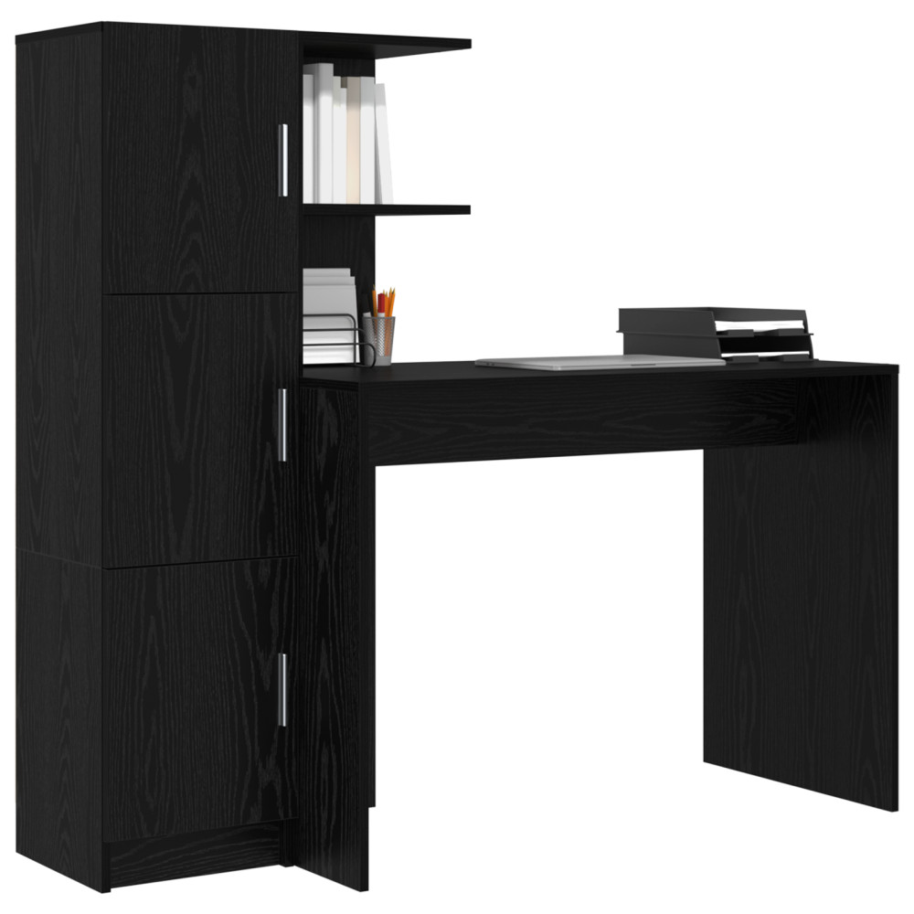 Produktbild för Skrivbord 2 pcs Svart Ek