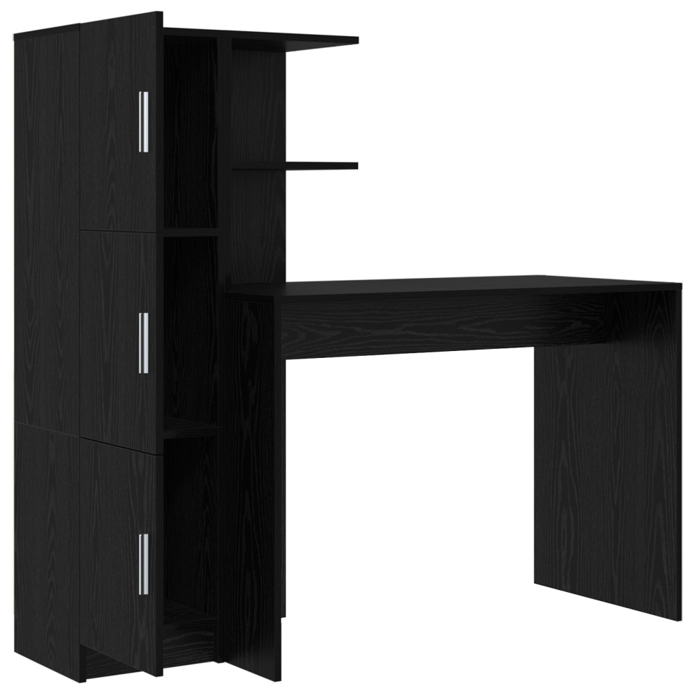 Produktbild för Skrivbord 2 pcs Svart Ek
