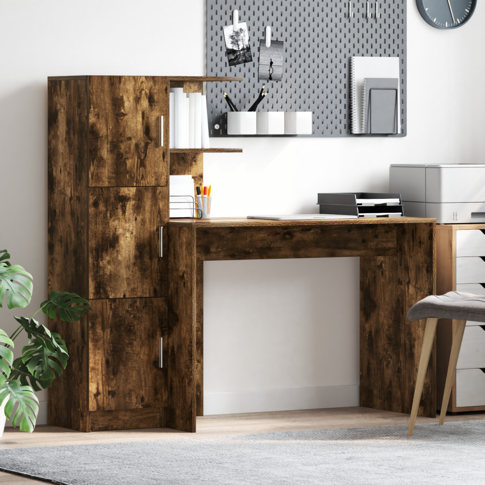 Produktbild för Skrivbord 2 pcs Rökt ek
