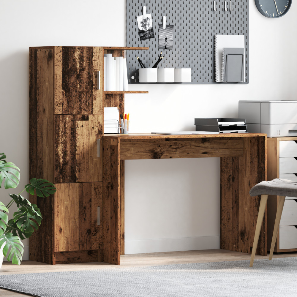 Produktbild för Skrivbord 2 pcs Gammalt trä