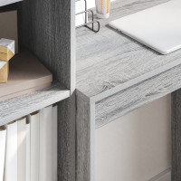 Produktbild för Skrivbord med låda med hylla med lagring 2 pcs Grå Sonoma