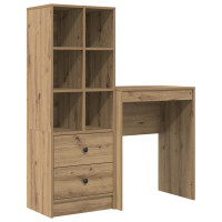 Produktbild för Skrivbord med låda med hylla med lagring 2 pcs Artisan Ek