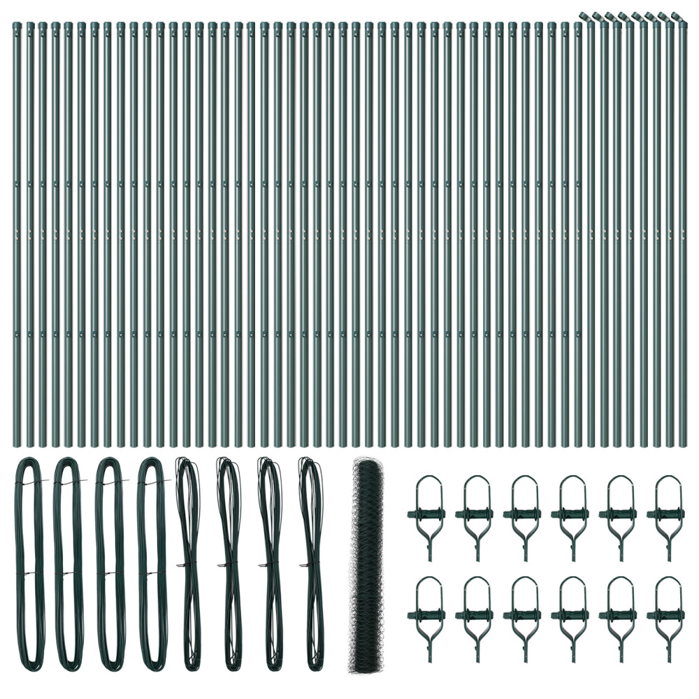 Produktbild för Utomhus sexkantig stängsel markfäste 100 x 1,2 m Grön Mesh