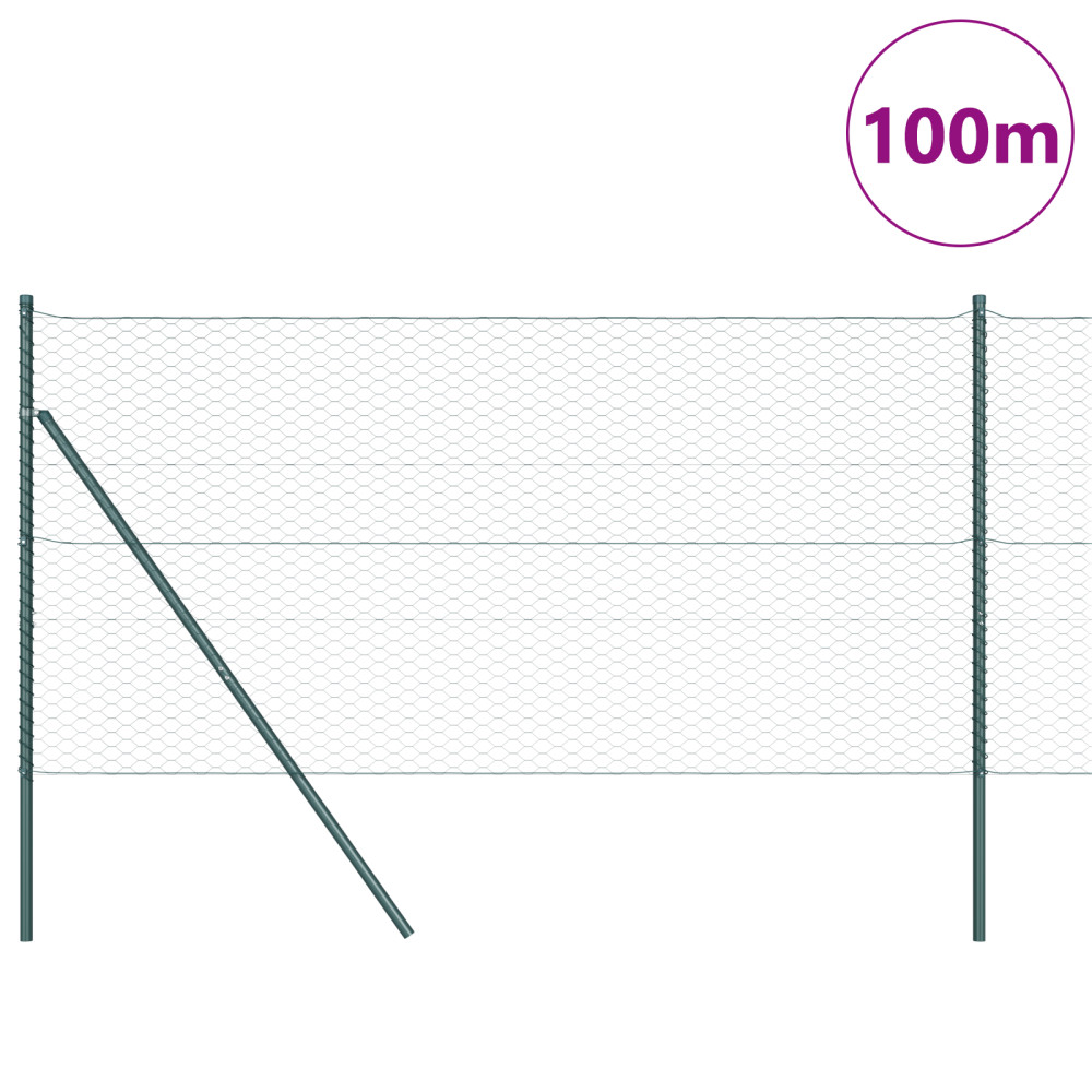 Produktbild för Utomhus sexkantig stängsel markfäste 100 x 1,2 m Grön Mesh