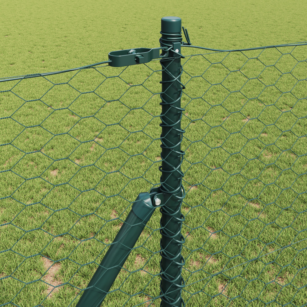 Produktbild för Utomhus sexkantig stängsel markfäste 100 x 1,2 m Grön Mesh