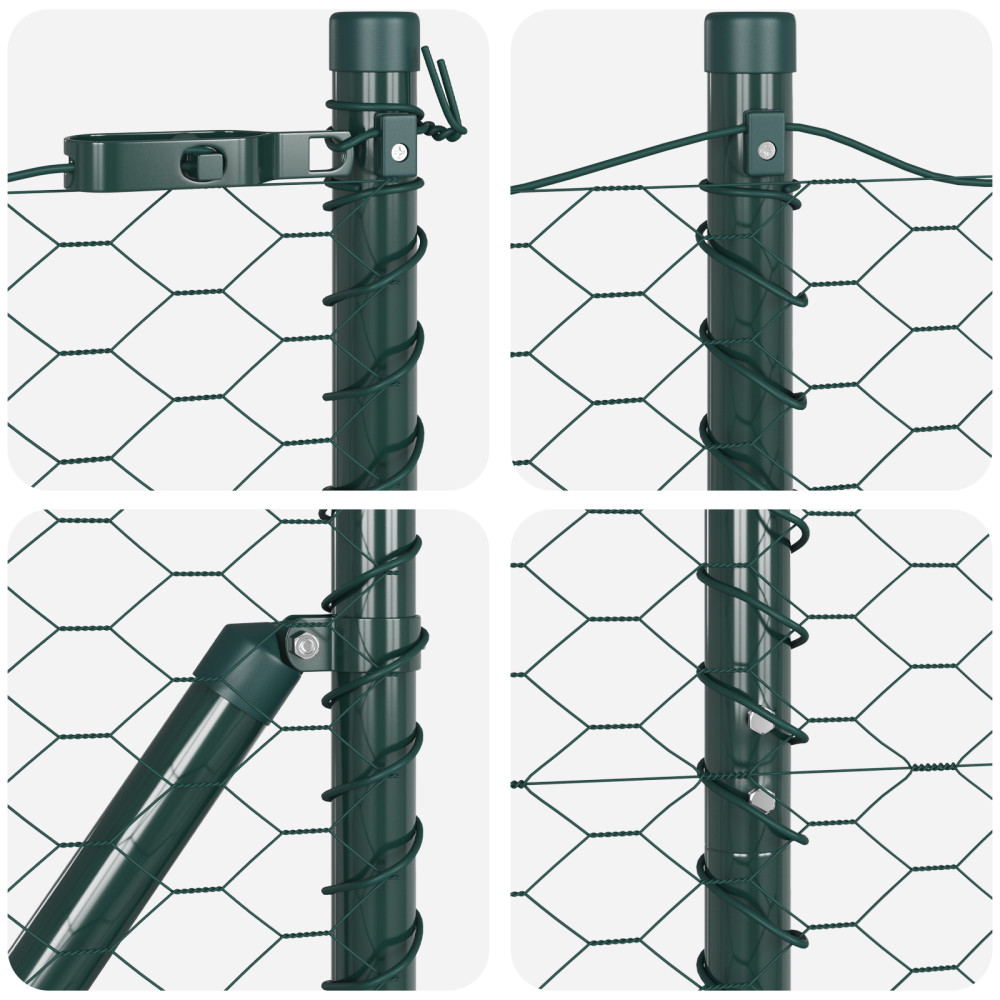 Produktbild för Utomhus sexkantig stängsel markfäste 100 x 1,2 m Grön Mesh