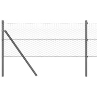 Produktbild för Utomhus sexkantig stängsel markfäste 10 x 0,6 m Grå Mesh
