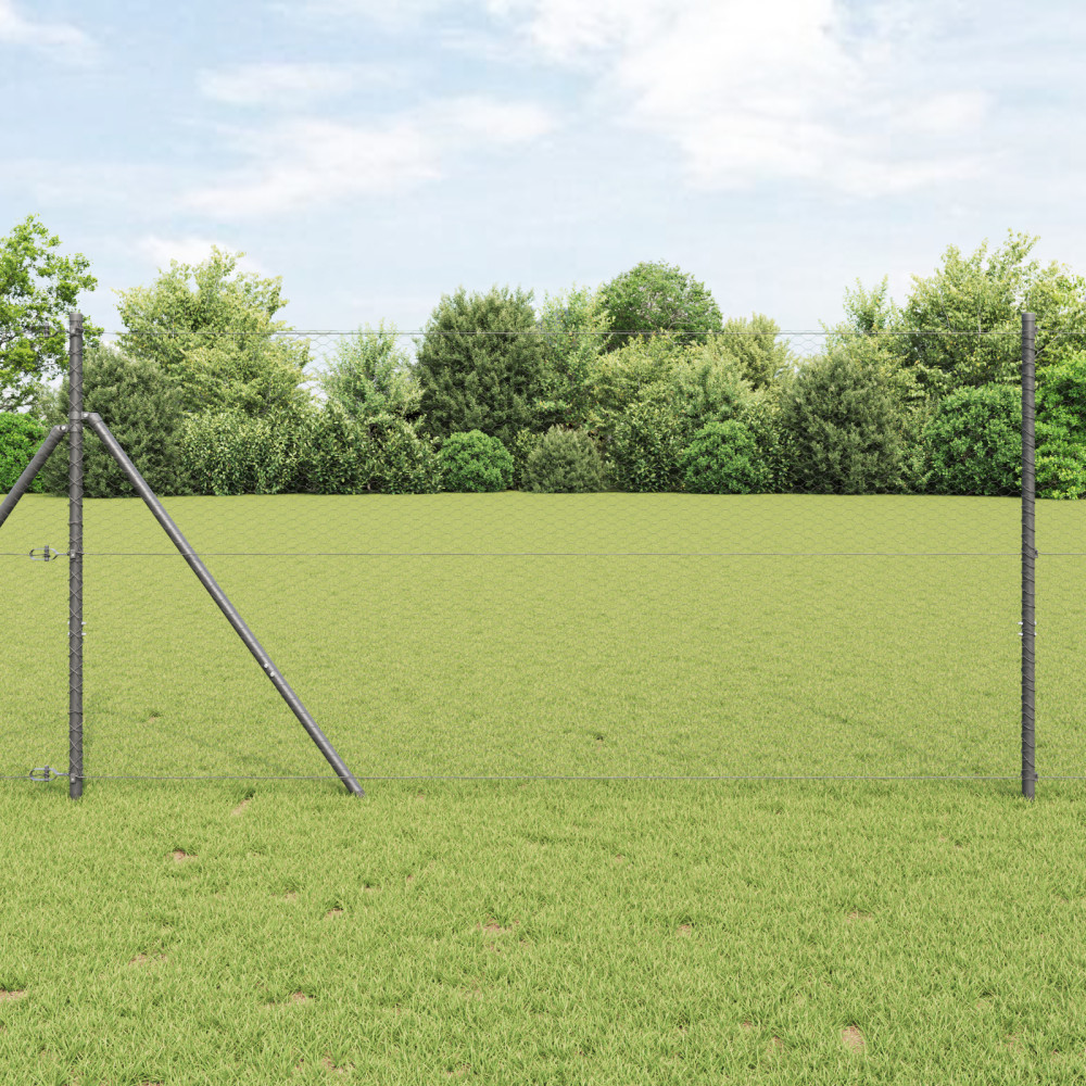 Produktbild för Utomhus sexkantig stängsel markfäste 10 x 1 m PVC-belagda stål