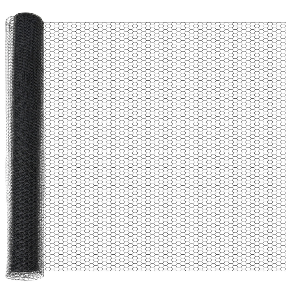 Produktbild för Utomhus sexkantig stängsel markfäste 10 x 1 m PVC-belagda stål