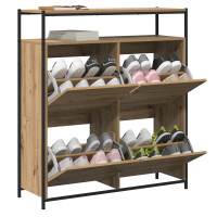 Produktbild för Skoskåp med hylla Artisan Ek 100 x 34 x 112 cm Konstruerat trä